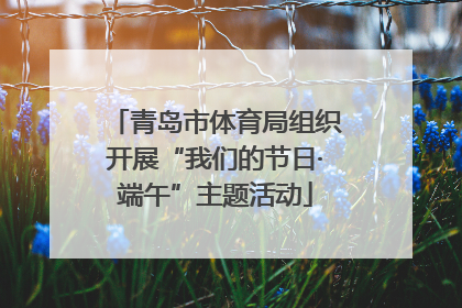 青岛市体育局组织开展“我们的节日·端午”主题活动